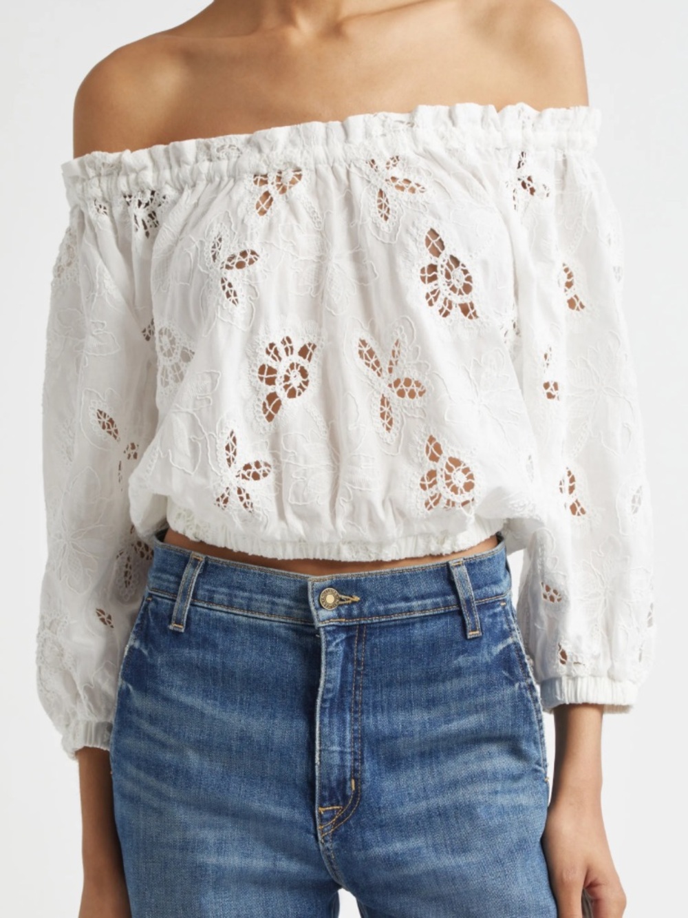 Ramy Brook Rosalia Eyelet Off-the-Shoulder Top